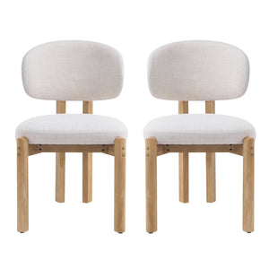 English Elm Christopher Knight Home® - Beige Upholstered Dining Chairs Set Of 2 – Scandinavian Style With Ergonomic Comfort & Natural Frame N768P341563N