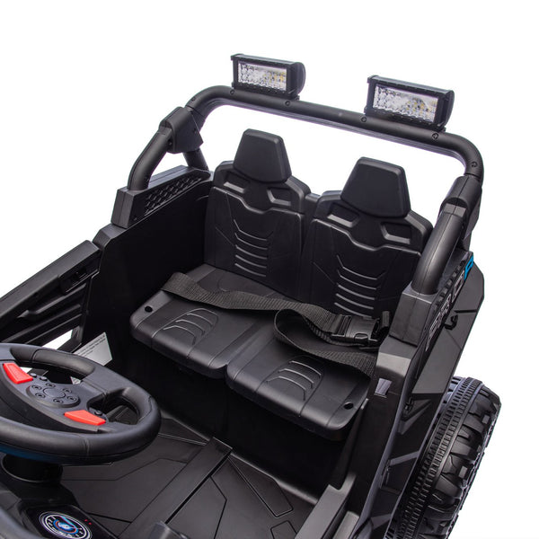 English Elm 24v 400w Kids Electric Utv Ride on with Remote Bluetooth Led Suspension Cockpit Blue W1578P284296