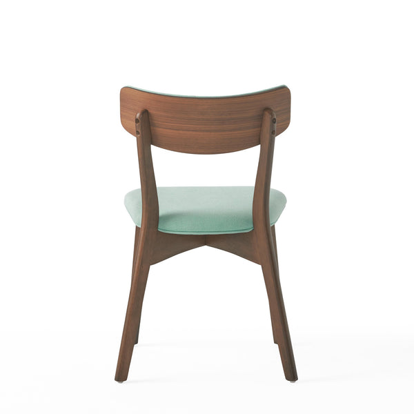 English Elm Caleb Mid Century Upholstered Dining Chairs Rubberwood Tapered Legs Set of 2 Mint,Walnut N768P379763M
