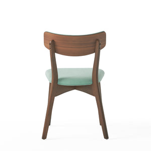 English Elm Caleb Mid-century Upholstered Dining Chair Set of Four with Tapered Oak Legs Mint,Walnut N768P282333M