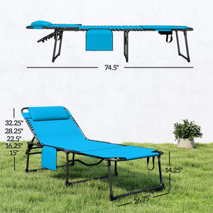 English Elm Outdoor Folding Chaise Lounges Set of Two with Bungee Mesh and Steel Frame T3971P454907