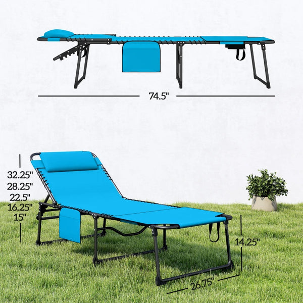English Elm Outdoor Folding Chaise Lounges Set of Two with Bungee Mesh and Steel Frame T3971P454907