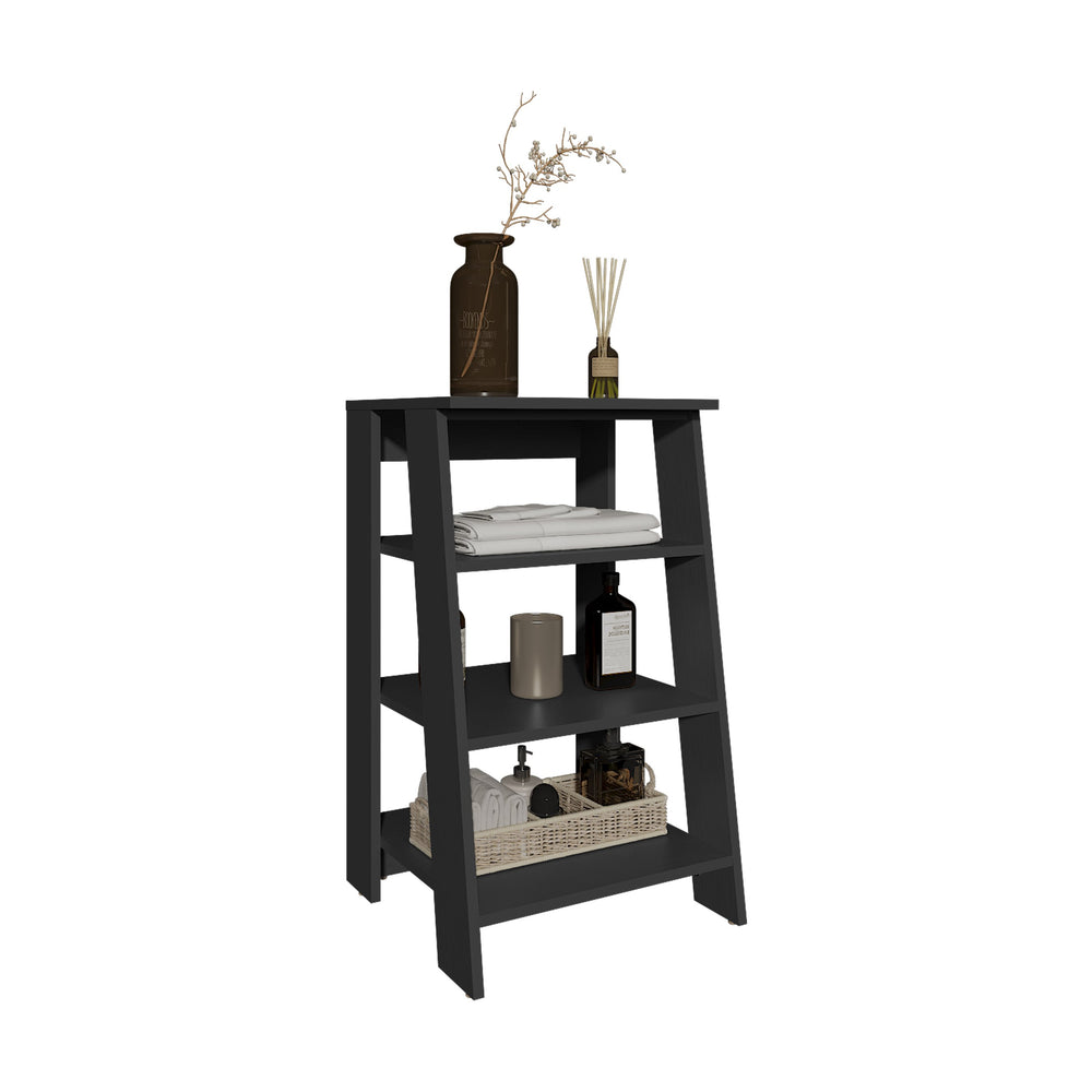 English Elm BATHBI 30" Ladder Shelf Organizer for Bathroom and Living Room – 4-Tier Space-Saving Modern Storage Rack Black 34.7 L x 18.6 W x 3.2 H B070P242495