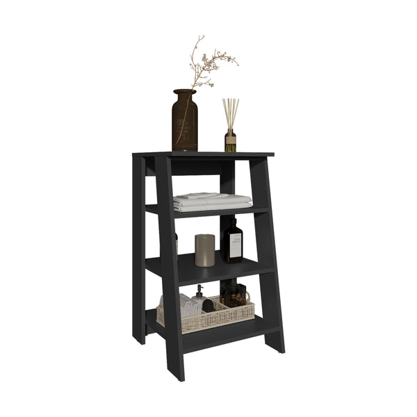 English Elm BATHBI 30" Ladder Shelf Organizer for Bathroom and Living Room – 4-Tier Space-Saving Modern Storage Rack Black 34.7 L x 18.6 W x 3.2 H B070P242495