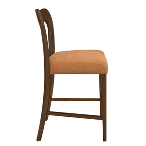 English Elm Christopher Knight Home® - Counter Stool with Curved Ergonomic Back, Solid Rubberwood Frame and Plush Upholstered Seat for Comfort Caramel,Walnut N771P254008W