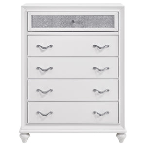 English Elm Randall Glam Queen Bedroom Set Tufted Leatherette Bed Dresser Mirror Nightstand B062S01417