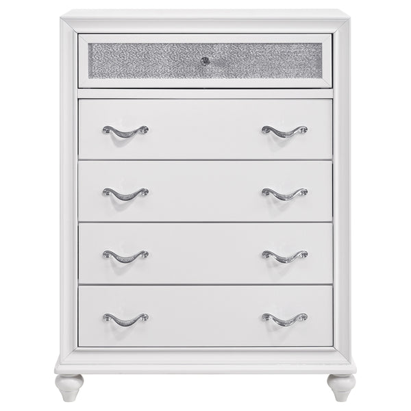 English Elm Randall Glam Queen Bedroom Set Tufted Leatherette Bed Dresser Mirror Nightstand B062S01417