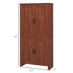 English Elm Spacious Antique White Pantry Cabinet Five Tier Shelving Traditional Kitchen Storage T3971P429180