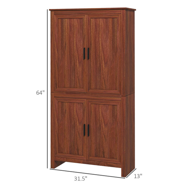 English Elm Spacious Antique White Pantry Cabinet Five Tier Shelving Traditional Kitchen Storage T3971P429180