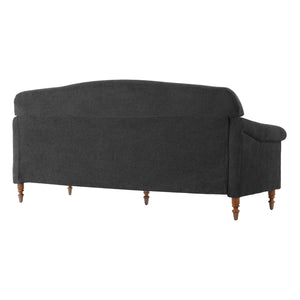 English Elm Modern Chenille Loveseat with Rolled Arms Pocket Spring Cushions and Rubberwood Legs Grey N763P362173E