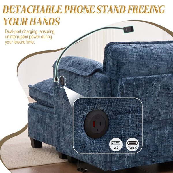 English Elm United Oversized 112" Modular Sectional Sofa - Modern Chenille Cloud Couch With Storage Ottoman & Usb Ports W1568S00190-GIGA