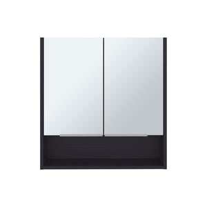 English Elm Medicine Cabinet With Mirror, Open Shelf & 3 Interior Shelves - Stylish Black Storage Solution! B097133184