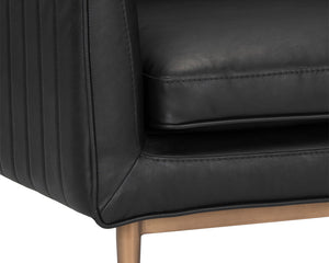 Sunpan Batavia Armchair - Bold Design with Channel Tufting, Sleek Piping, and a Stylish Bronze Base Vintage Black