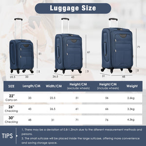 English Elm Softside Expandable Spinner Luggage Set with Tsa Lock Duffel Polyester Travel Dark Blue N732P201004M