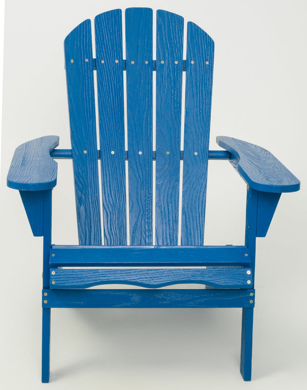 English Elm Wood Folding Adirondack Chair Solid Hemlock Embossed Grain Outdoor Patio Lounge Seat Navy Blue W1390P462319