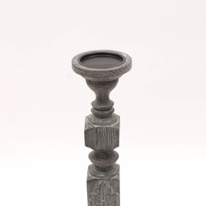English Elm Decorative Wooden Centerpiece Candle Holder - Elegant Gray Candle Stand For Weddings & Home Décor B346P336903