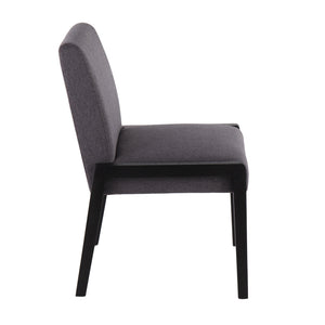 English Elm Carmen Foam Padded Dining Chairs Matte Black Wood Grey Fabric Set for Modern Spaces B202S01316