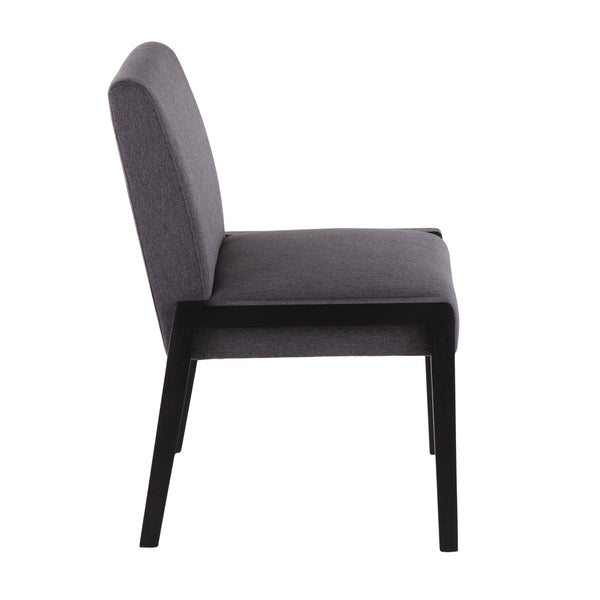 English Elm Carmen Foam Padded Dining Chairs Matte Black Wood Grey Fabric Set for Modern Spaces B202S01316