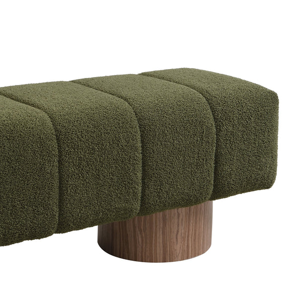 English Elm Christopher Knight Home® - Upholstered Multi-Purpose Dining Bench 64" No-Assembly Entryway Seat 300lb Capacity Modern PU Upholstery Green N779P253550G