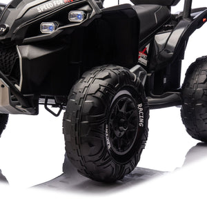 English Elm 24v Kids Electric Atv Xxxl Off-road Ride on with Remote Parental Control and Bluetooth Black W1578P228312