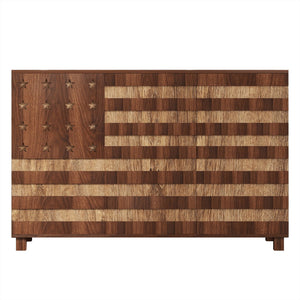 English Elm 55" Solid Walnut Buffet Sideboard Hand Carved Artisan Cabinet with Drawers and Doors W2977S00001