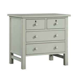 English Elm Georgina Distressed 4-Drawer Nightstand with French Dovetail Drawers and Decorative Faux Keyholes, 32" Antique Grey B050P376954