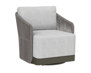 Sunpan Allariz Swivel Armchair - Modern Outdoor Seating with UV Resistant Fabric and Durable Aluminum Frame Warm / Gracebay Light Grey