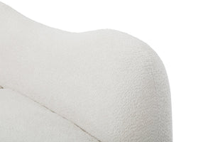 English Elm Modern Curved 5-Seater Sectional Sofa In White Boucle With Butterfly Backrest & Pillows For Cozy Living W2664S00036