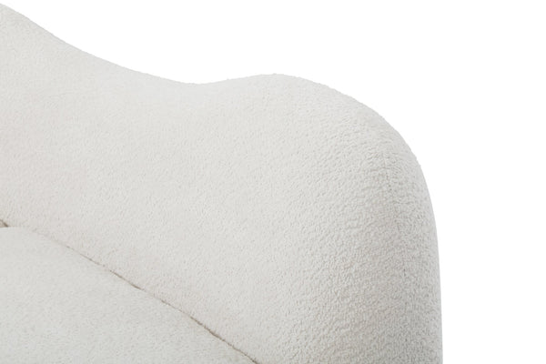 English Elm Modern Curved 5-Seater Sectional Sofa In White Boucle With Butterfly Backrest & Pillows For Cozy Living W2664S00036