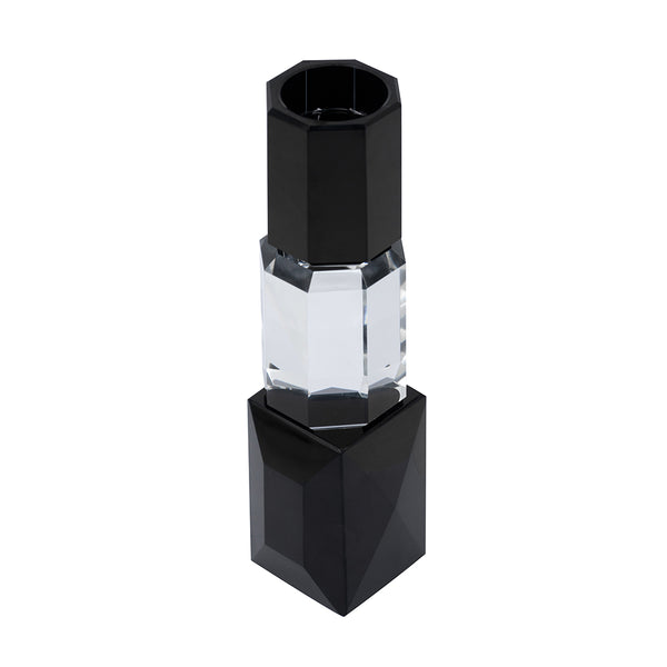 English Elm 2.4X2.4X9.4" Black And Clear Tealight Candle Holder Set – Modern Ambiance For Home & Events, 6Ea/Ctn W2078P390745