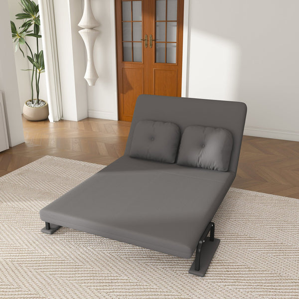 English Elm 46" Wide Corduroy Sleeper Sofa Bed Convertible Folding Chair for Two with Adjustable Backrest Grey W2700P431034