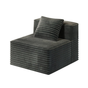 English Elm Single Corduroy Floor Sofa Modular Unit with Memory Foam Cushioning for Living Rooms W3434P329709