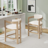 Christopher Knight Home® - Noble House - 26" Counter Height Bar Stool, Upholstered Counter Stools (Set Of 2)-Nature