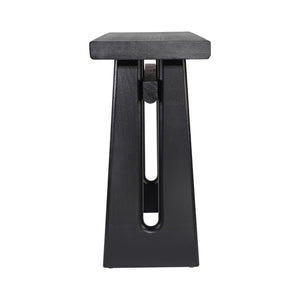 English Elm Mirod Wood Veneer Geometric Console Table Sculptural Sled Base for Entryway Hallway N760P321811B