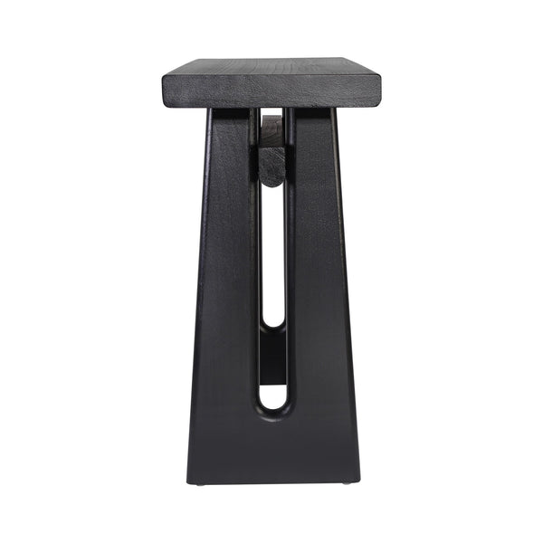 English Elm Mirod Wood Veneer Geometric Console Table Sculptural Sled Base for Entryway Hallway N760P321811B