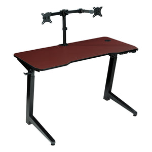 OSP Home Furnishings Arena 1337 Battlestation Gaming Desk Red Carbon Fiber/Black
