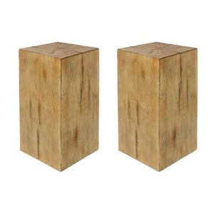 English Elm Christopher Knight Home® - Wood-Look Square-Column End Table - Stylish Distressed Finish For Indoor & Outdoor Living Spaces N770P291198N