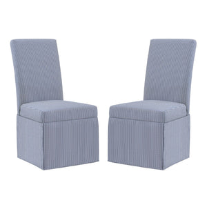 OSP Home Furnishings Adalynn Slipcover Dining Chair  - Set of 2 Navy Stripe