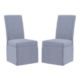 OSP Home Furnishings Adalynn Slipcover Dining Chair  - Set of 2 Navy Stripe