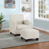 OSP Home Furnishings Aiden Chair & Ottoman Quartz