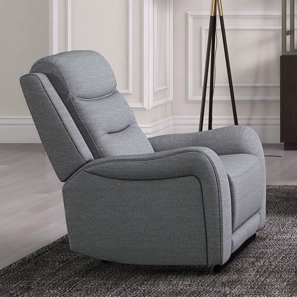 English Elm High Ezekius Manual Recliner with Pillow Top Arms and Leatherette Upholstery for Cozy Living Spaces Gray 91 L x 31 W x 26 H B2741P385161