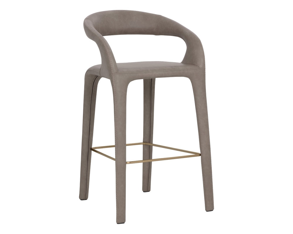 Sunpan ATIKA Sculpted Barstool - Ivanhoe Mineral, Ergonomic Comfort & Minimalist Design for Modern Spaces 112663