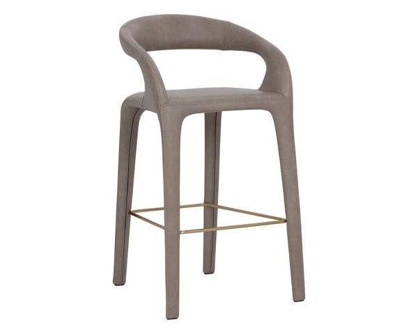 Sunpan ATIKA Sculpted Barstool - Ivanhoe Mineral, Ergonomic Comfort & Minimalist Design for Modern Spaces 112663
