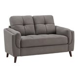 Homelegance By Top-Line Tawnie 61" Wide Microfiber Arm Loveseat Grey Microfiber