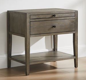 English Elm Sunveil 1-Drawer Nightstand with Pull-Out Tray and Open Shelf, Wood Construction, No Assembly Required Gray B050P362616