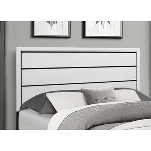 English Elm MIRAGE Sleek Full Bed with Panel Headboard, Solid Rubberwood Frame, Contemporary Low Profile Design White 59.76 L x 33.54 W x 4.96 H B201S00098