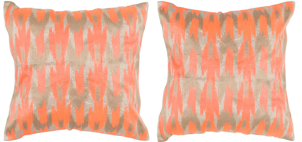 Safavieh Boho Chic Pillow - Set of 2 Neon Tangerine DEC455A-2020-SET2