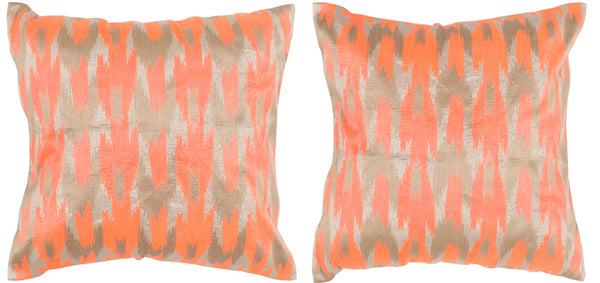 Safavieh Boho Chic Pillow - Set of 2 Neon Tangerine DEC455A-2020-SET2