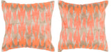 Safavieh Boho Chic Pillow - Set of 2 Neon Tangerine DEC455A-2020-SET2