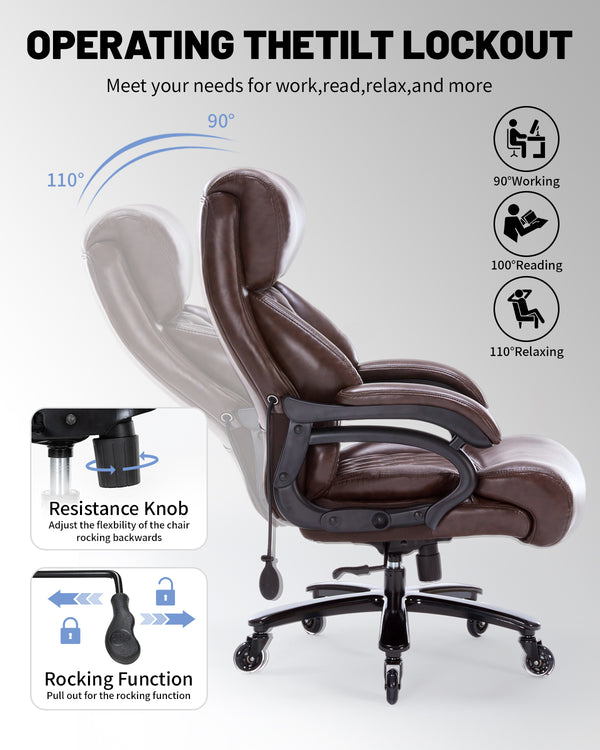 English Elm 500lbs Heavy Duty Executive Chair Wide Spring Seat Ergonomic High Back Home Office W5201P418278